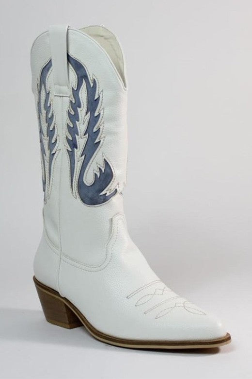 NEW! FLAME WHITE BLUE BOOTS