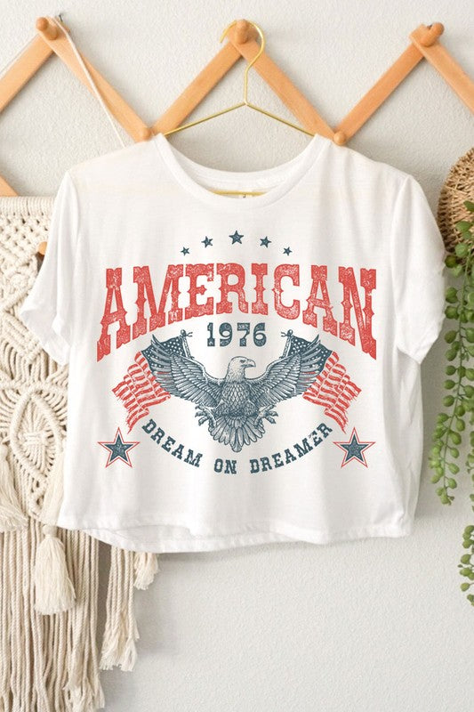 AMERICAN DREAM ON CROP TOP