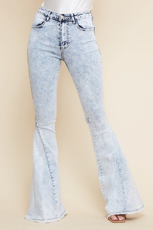 SALE!!!!! Acid washed bell bottom denim