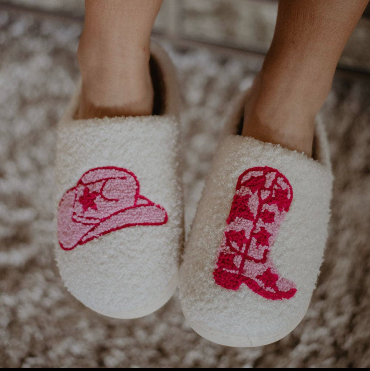 Boot and Cowgirl western hat Slippers