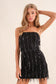 Mini tube dress w/ sequin fringe