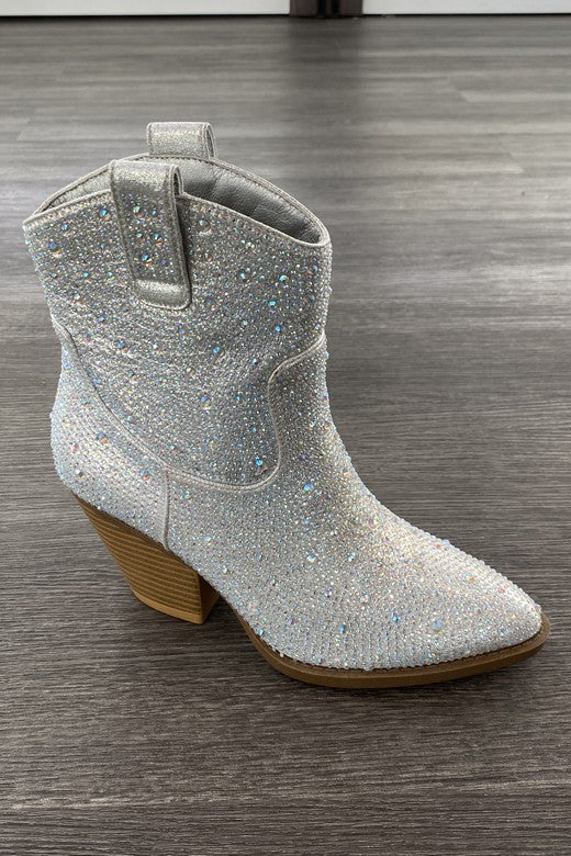 NEW! Silver sequin boots